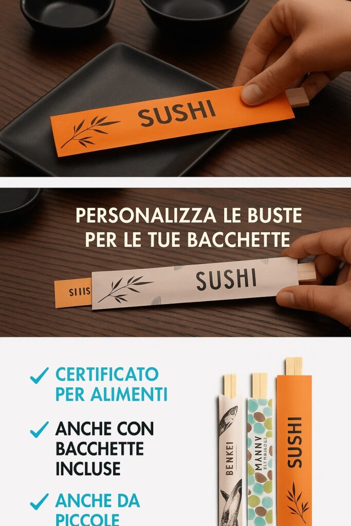 buste porta-bacchette in bamboo personalizzate con il tuo log